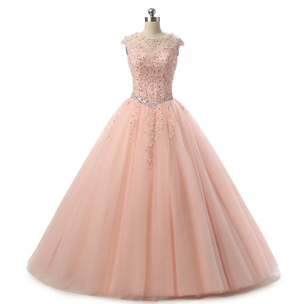 pink colour ball gown